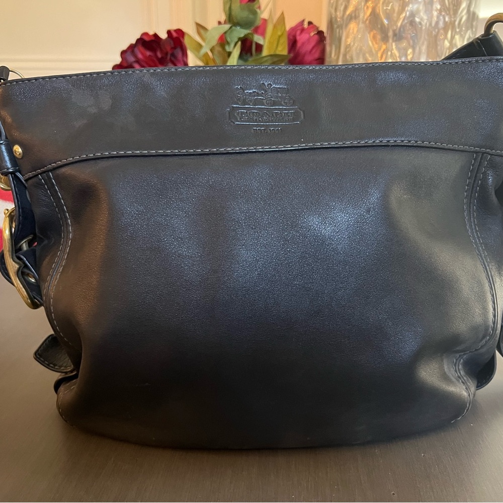 EUC Coach Carly Black Leather Satchel Hobo Bag Handbag